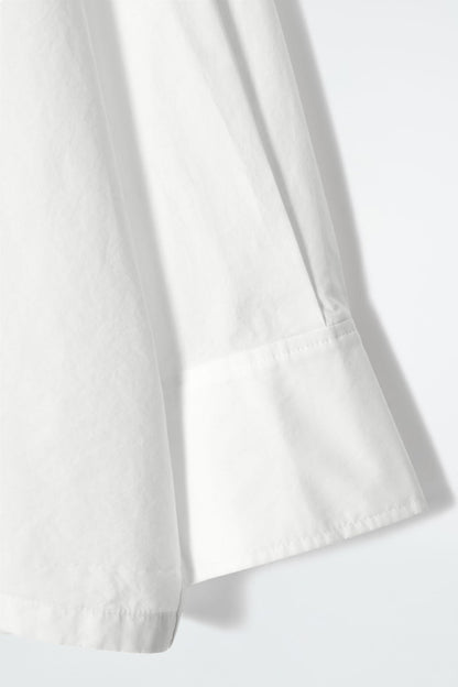 Oversized pleat-back cotton shirt