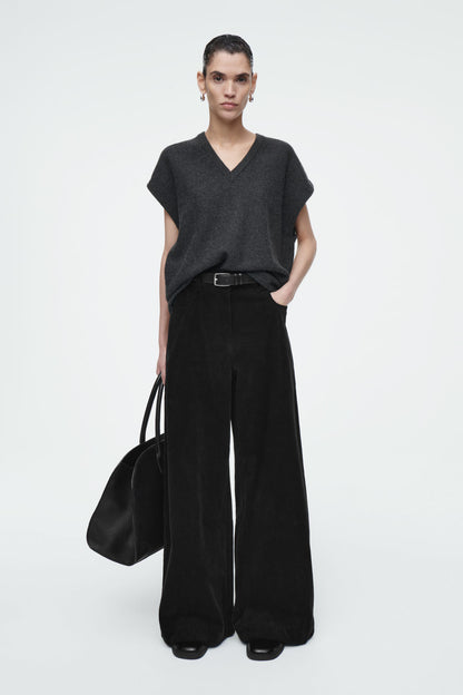 Corduroy wide-leg trousers