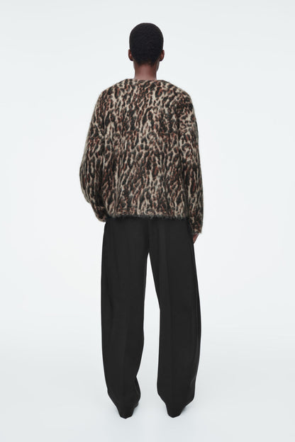 Leopard-Print Mohair-Blend Cardigan