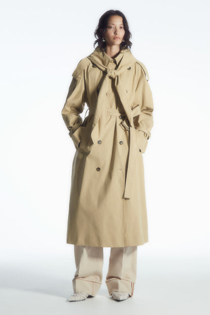 Hooded trench coat