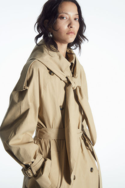 Hooded trench coat