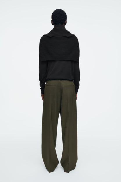 Drawstring straight-leg trousers