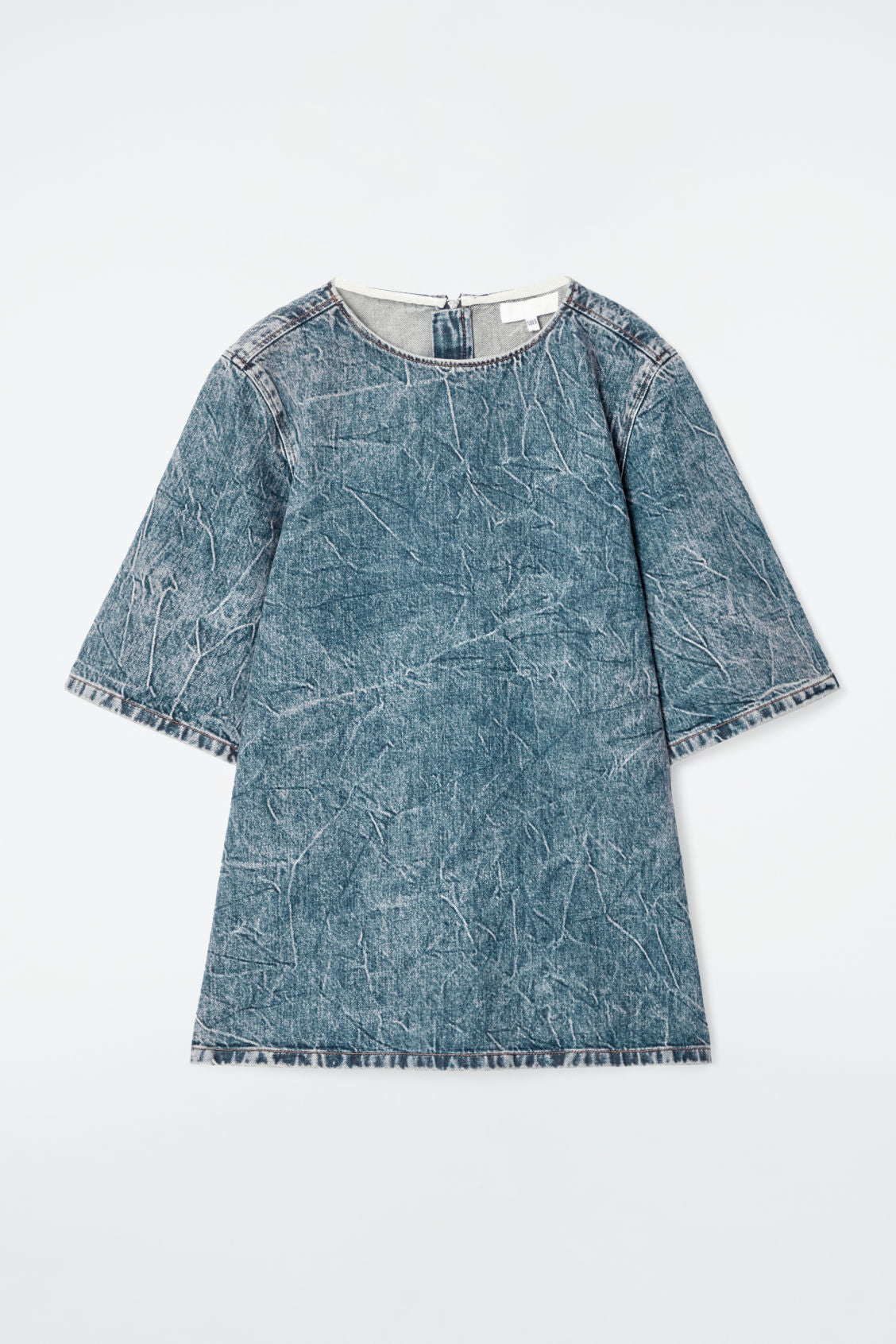 Short-sleeved Washed Denim Top