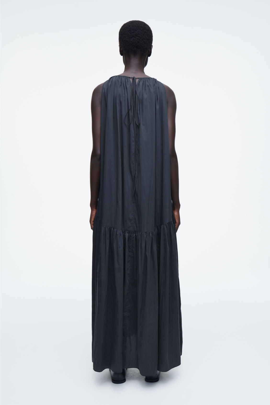 Gathered halterneck maxi dress