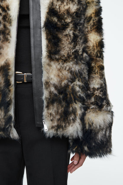 Leopard-Effect Shearling Jacket