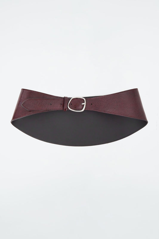 Curved Leather Wrap Belt