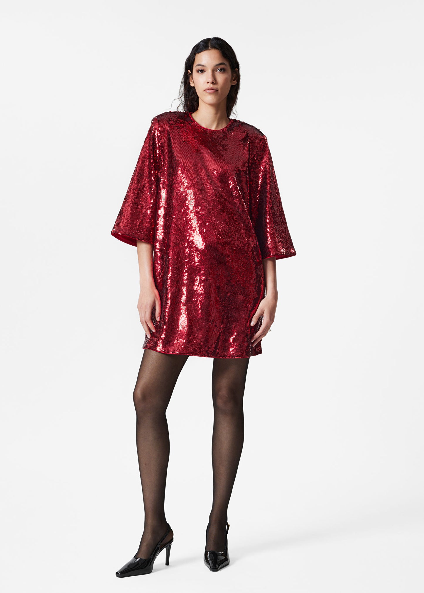 Sequined Mini Shift Dress