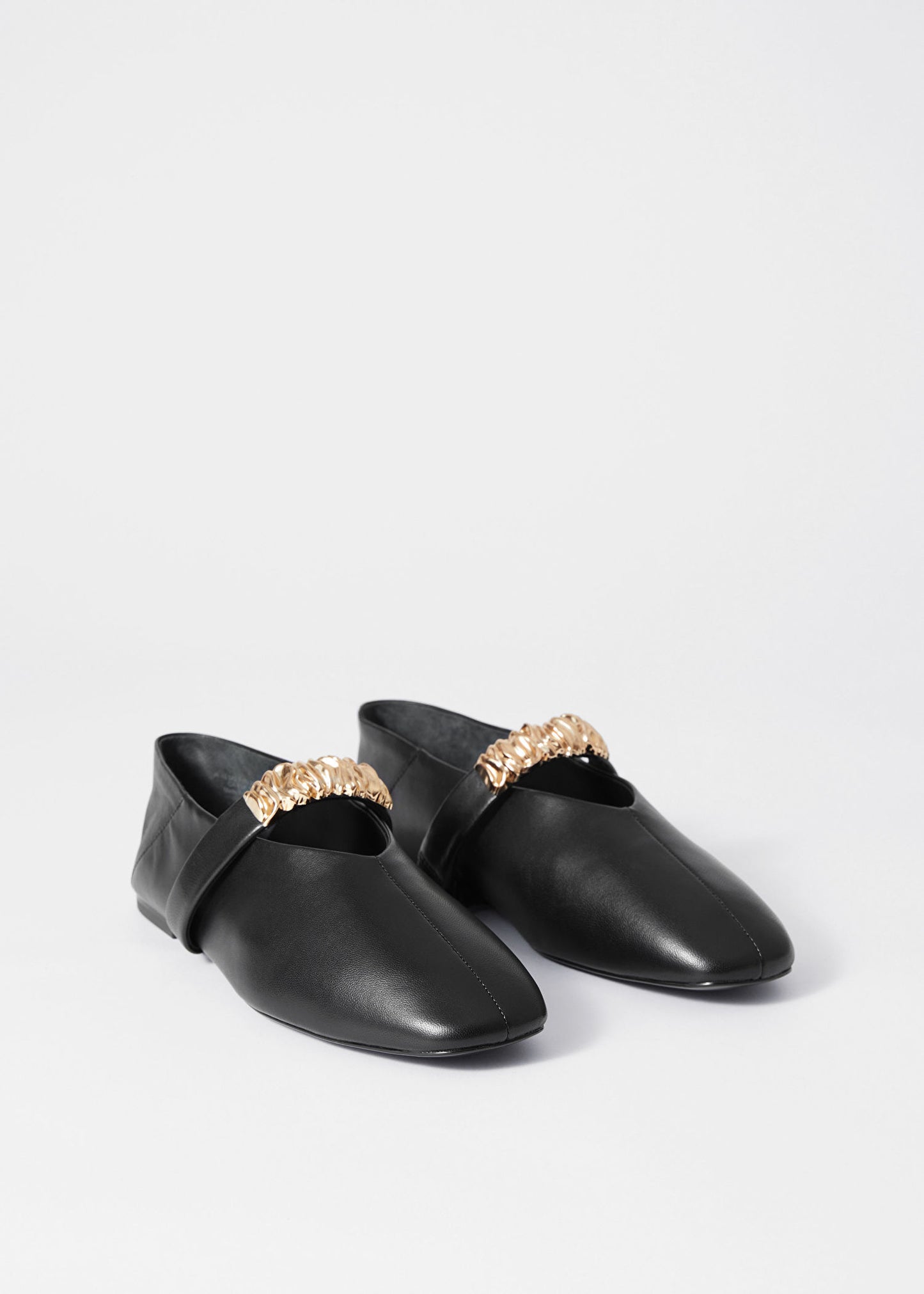 Embellished Leather Ballet Flats