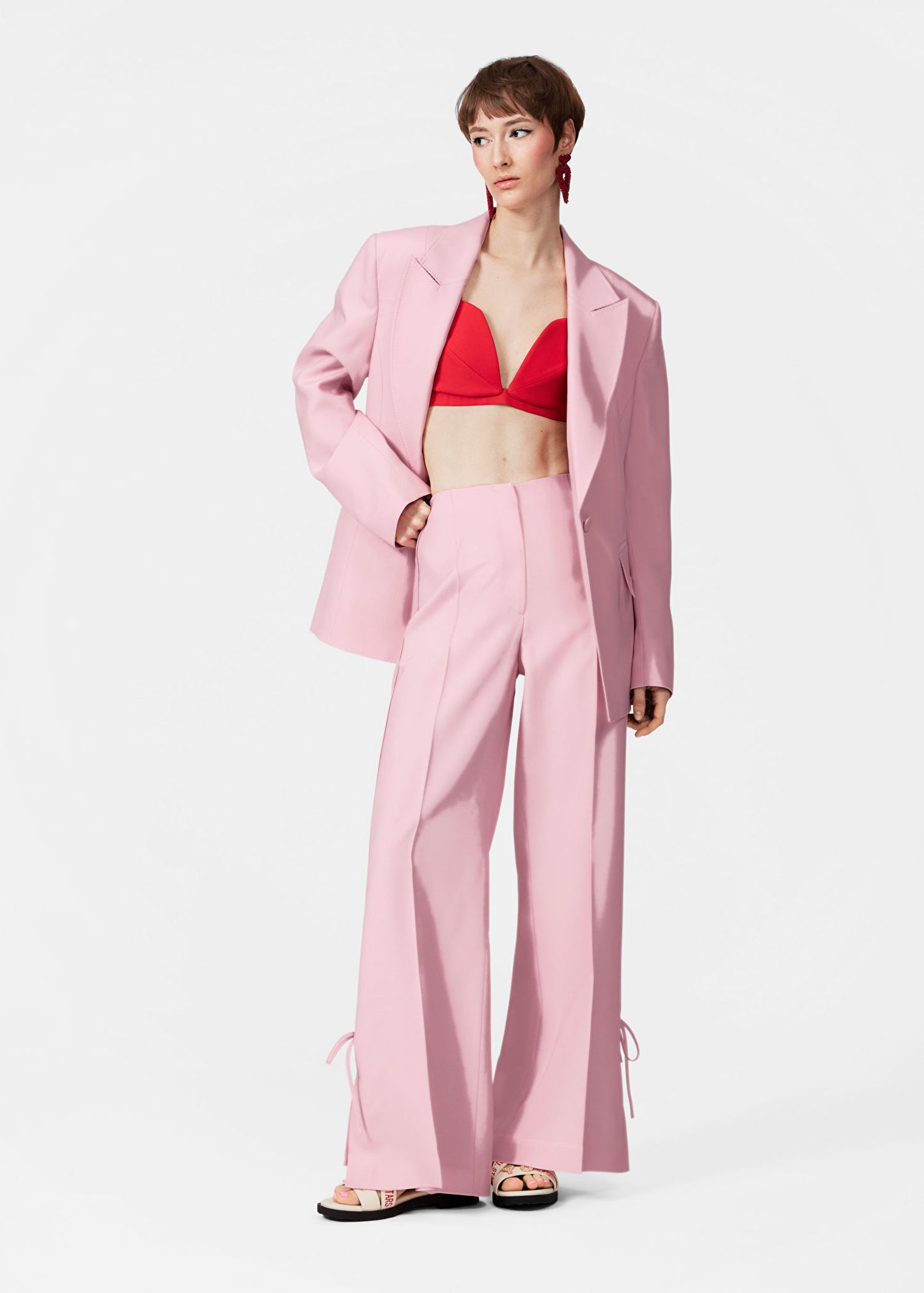 Bow-Detailed Press-Crease Trousers