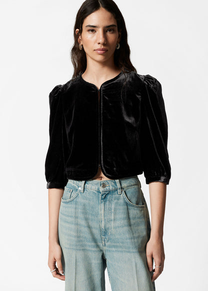 Velvet Cropped Blouse