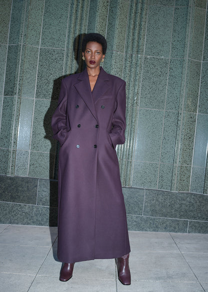 Long Wool-Blend Coat