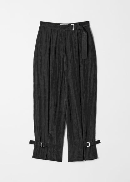 Belted Box-Pleat Trousers