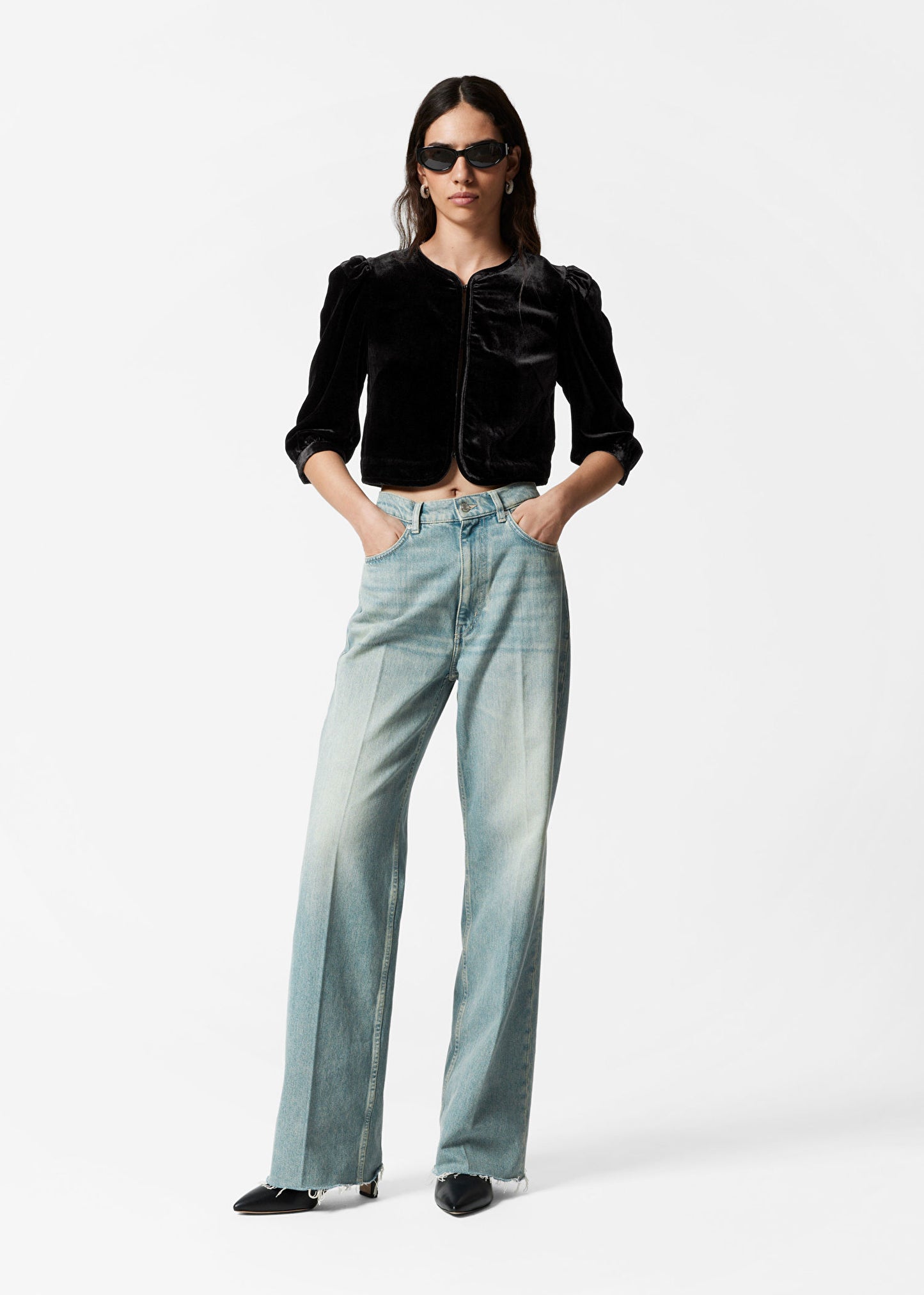 Velvet Cropped Blouse