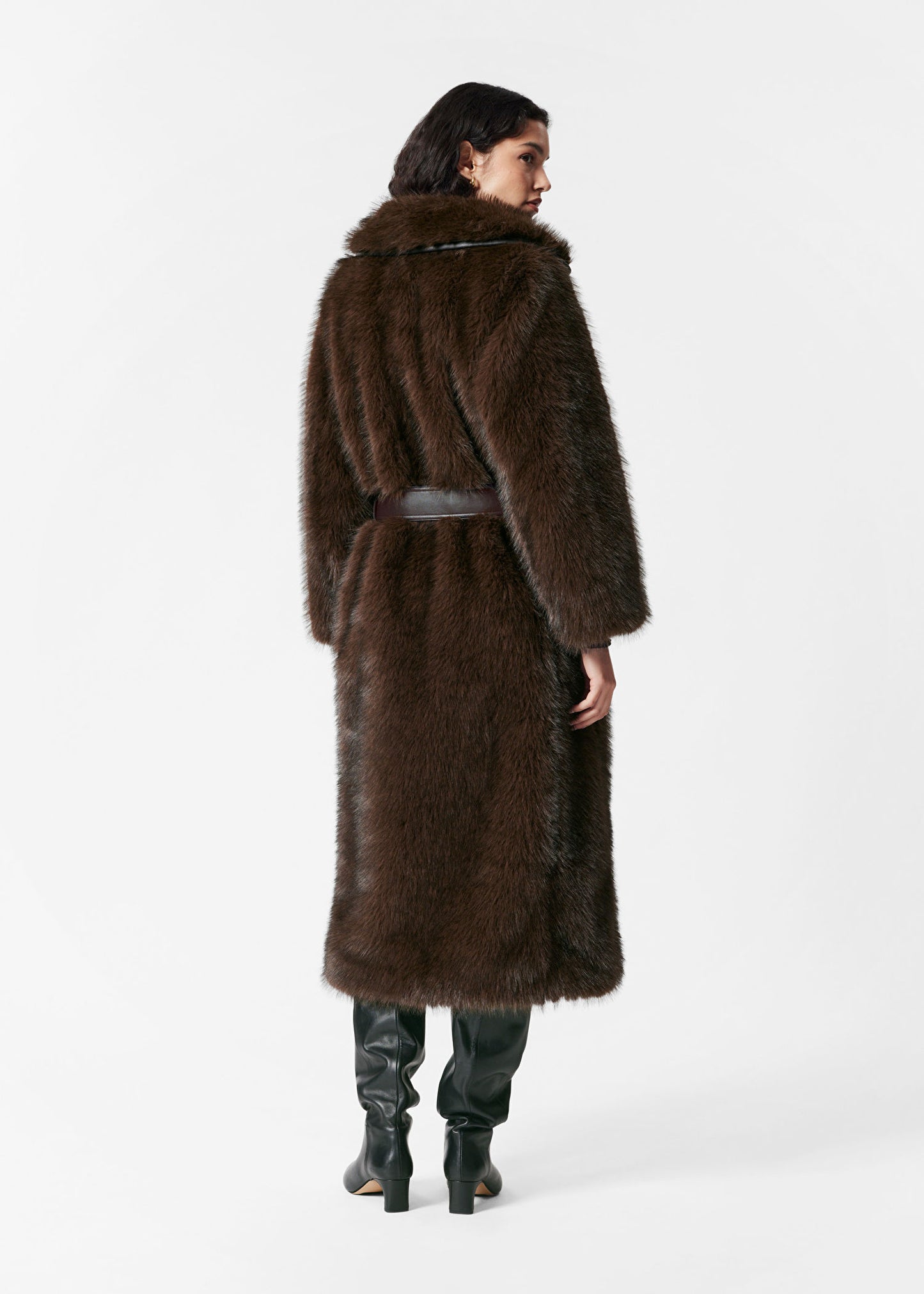 Belted Faux Fur Coat