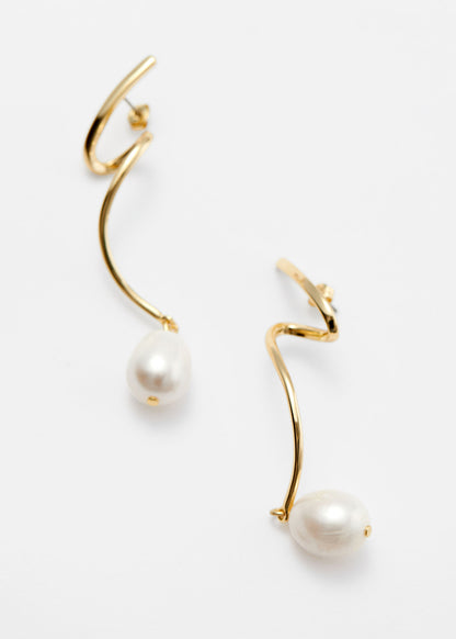 Swirl Pearl Earrings