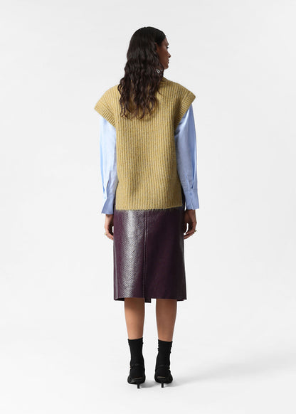 Knitted Mohair-Blend V-Neck Vest