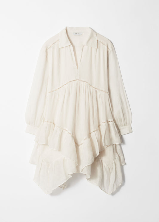 Ruffle Ramie Mini Dress