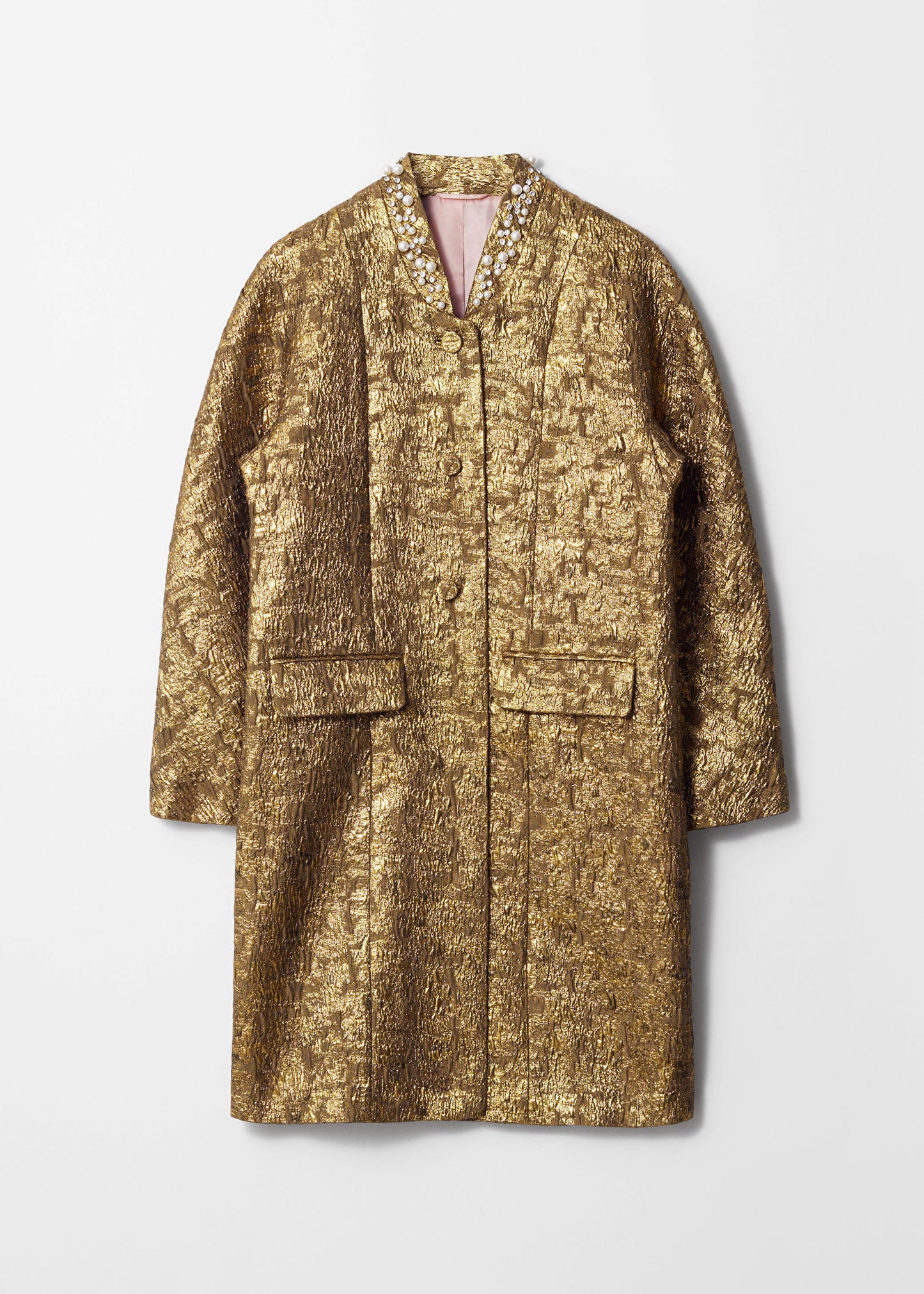 Tailored Metallic Jacquard Coat