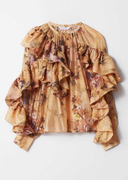 Asymmetric Ruffle Blouse