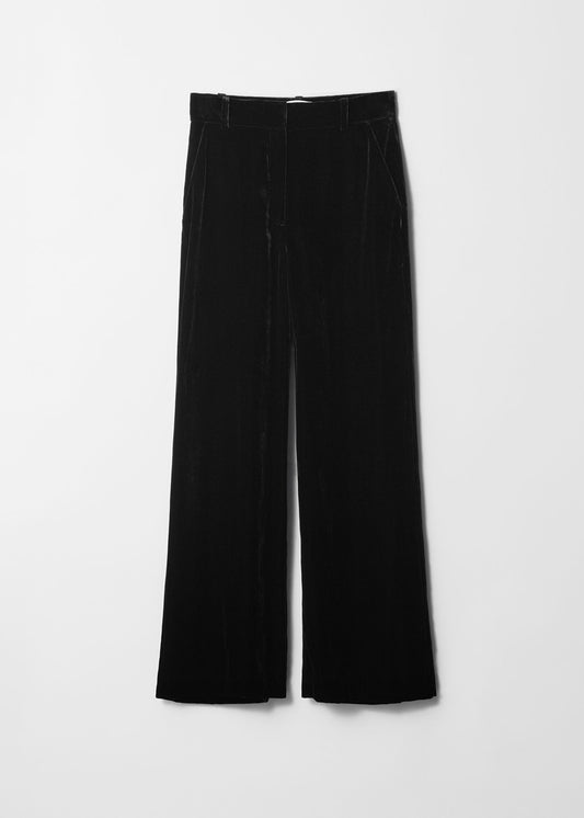 Straight-Leg Velvet Trousers