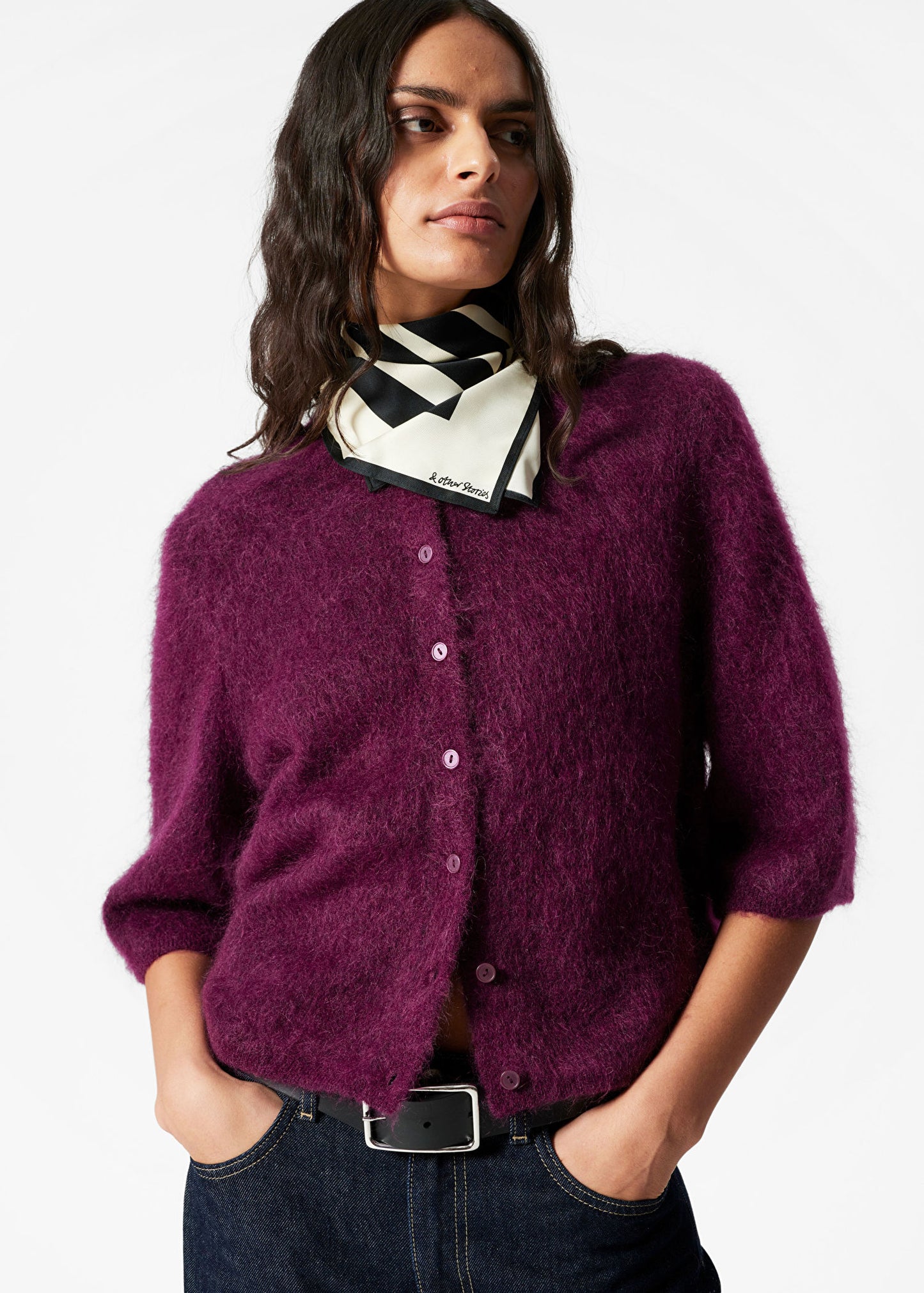 Knitted Mohair-Blend Cardigan