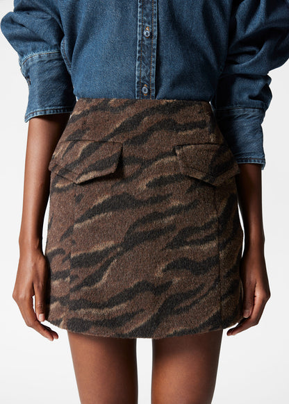 Flap-Pocket Mini Skirt