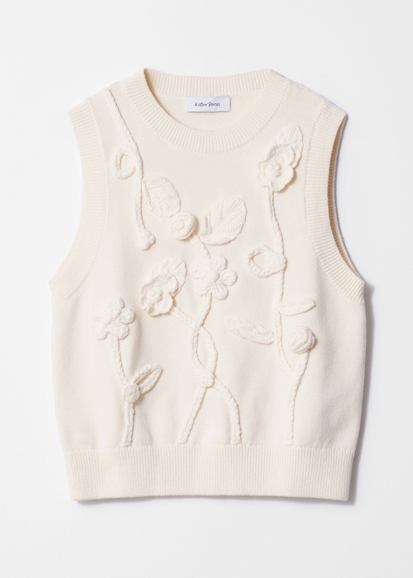 Floral-Appliqué Sweater Vest