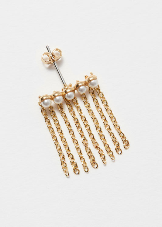 Beaded Chain-Pendant Earrings