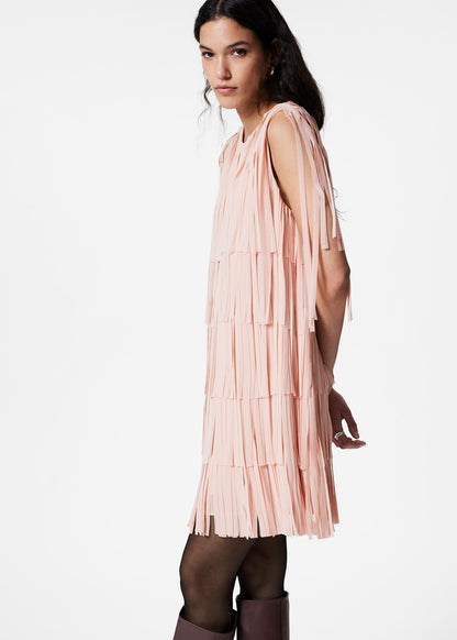 Fringed Mini Shift Dress