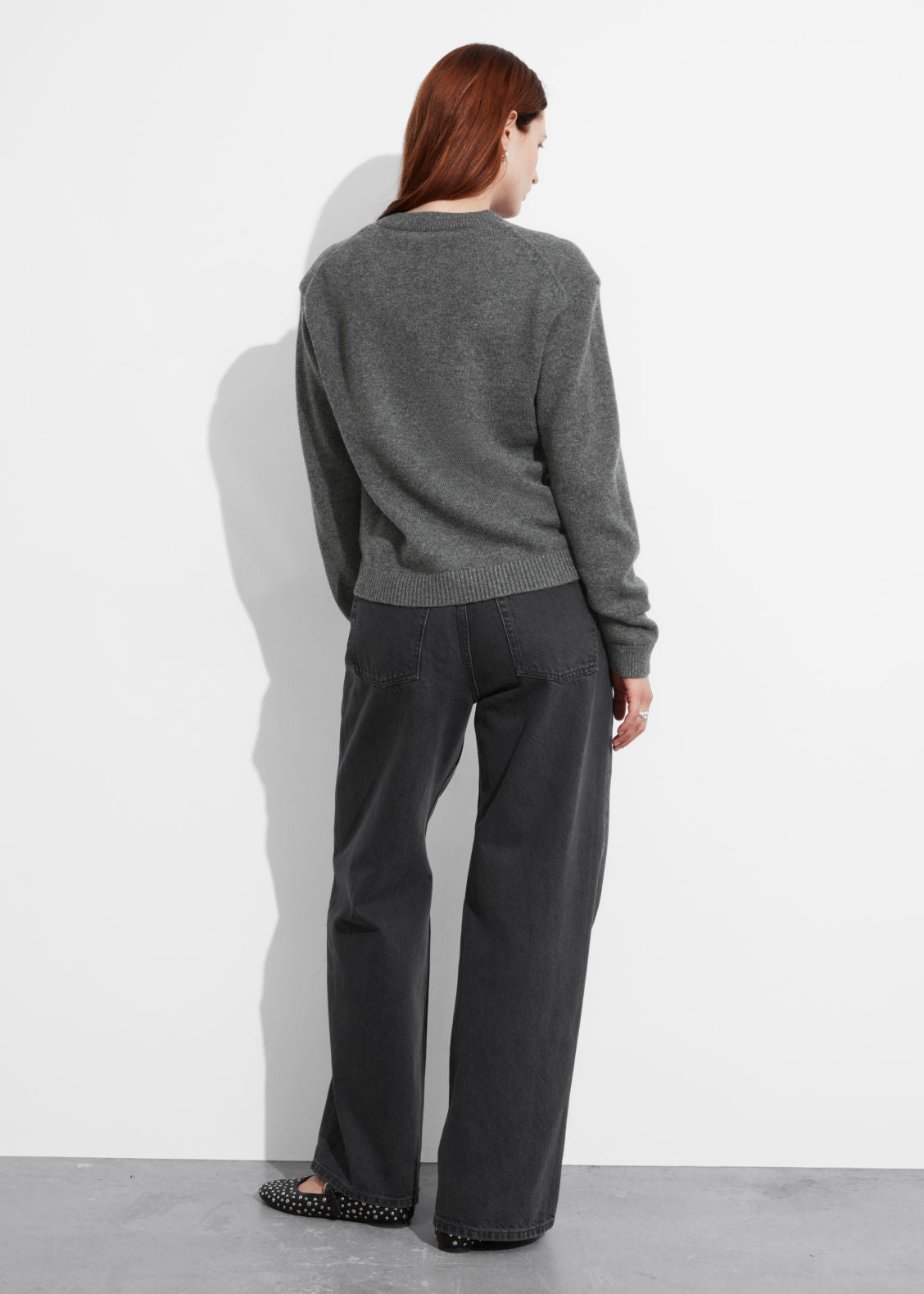 Padded-Shoulder Merino Jumper