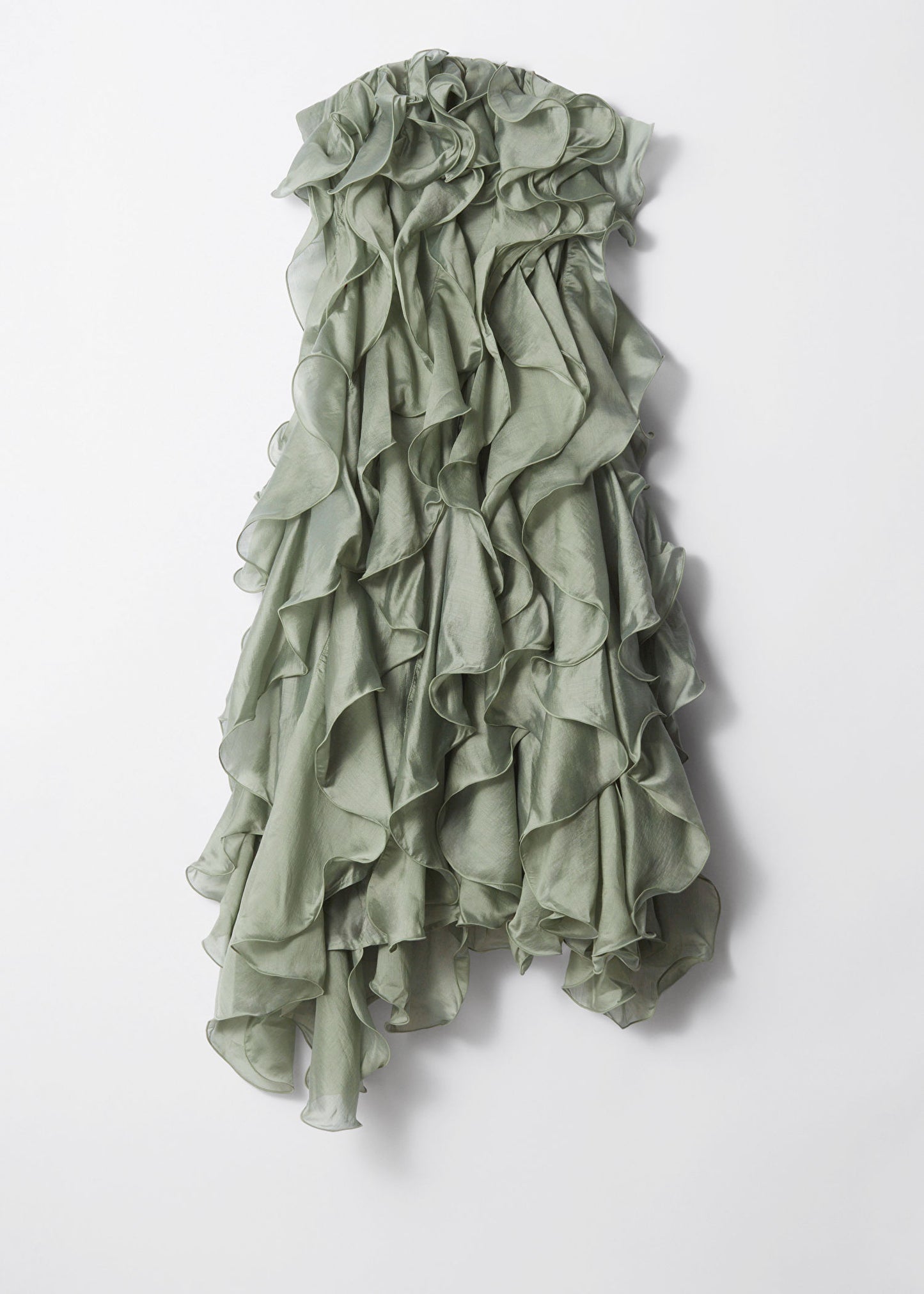 Ruffled Chiffon Midi Dress