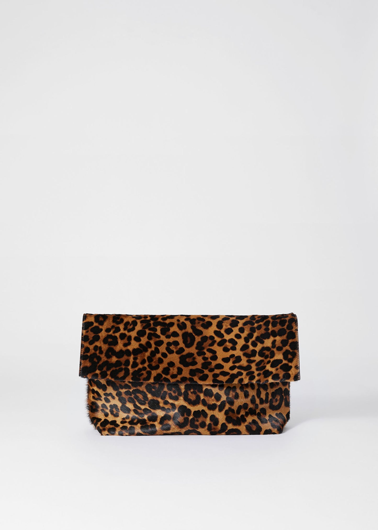 Folded Leopard-Print Clutch