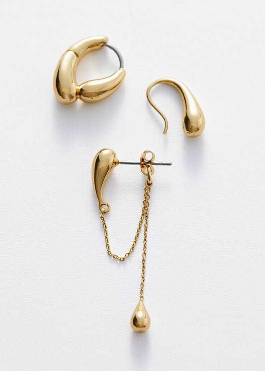 18-Karat Gold Plated Earrings Set