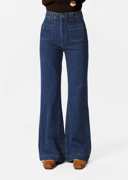 High-Waist Bootcut Jeans