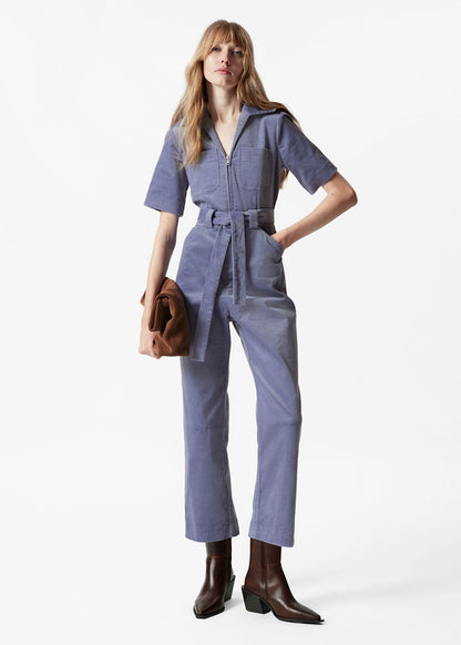 Belted Corduroy Jumpsuit