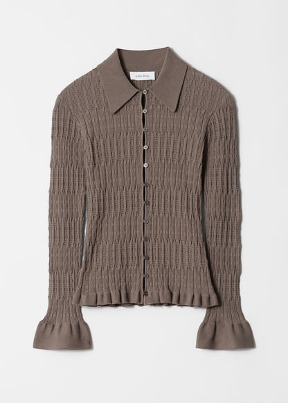 Knitted Collar Cardigan