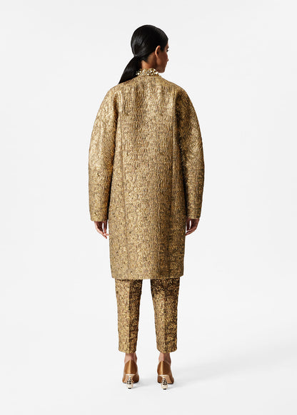 Tailored Metallic Jacquard Coat