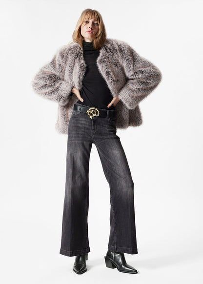 Belted Faux Fur Jacket