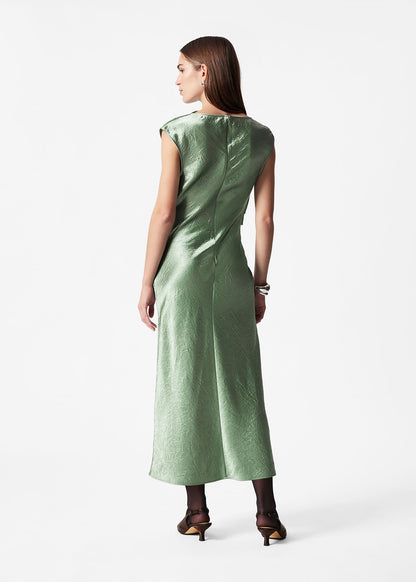 Bias-Cut Satin Midi Dress