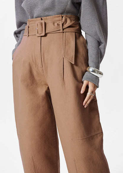 Belted Paperbag-Waist Trousers