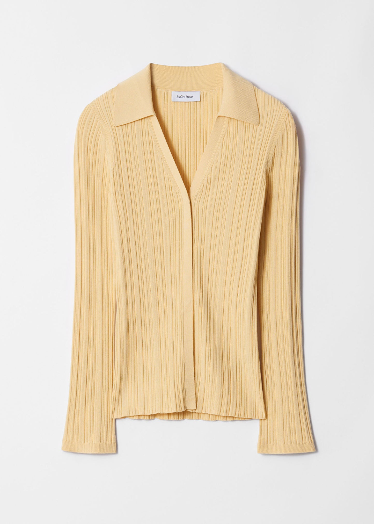 Collared Rib-Knit Cardigan