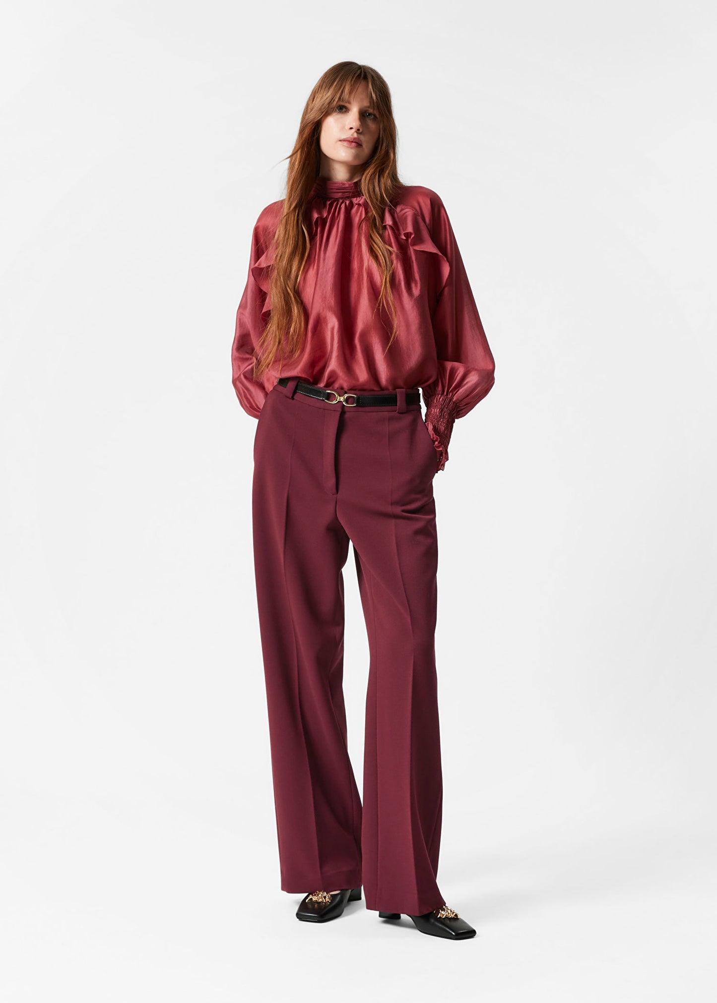 Wide Press-Crease Trousers