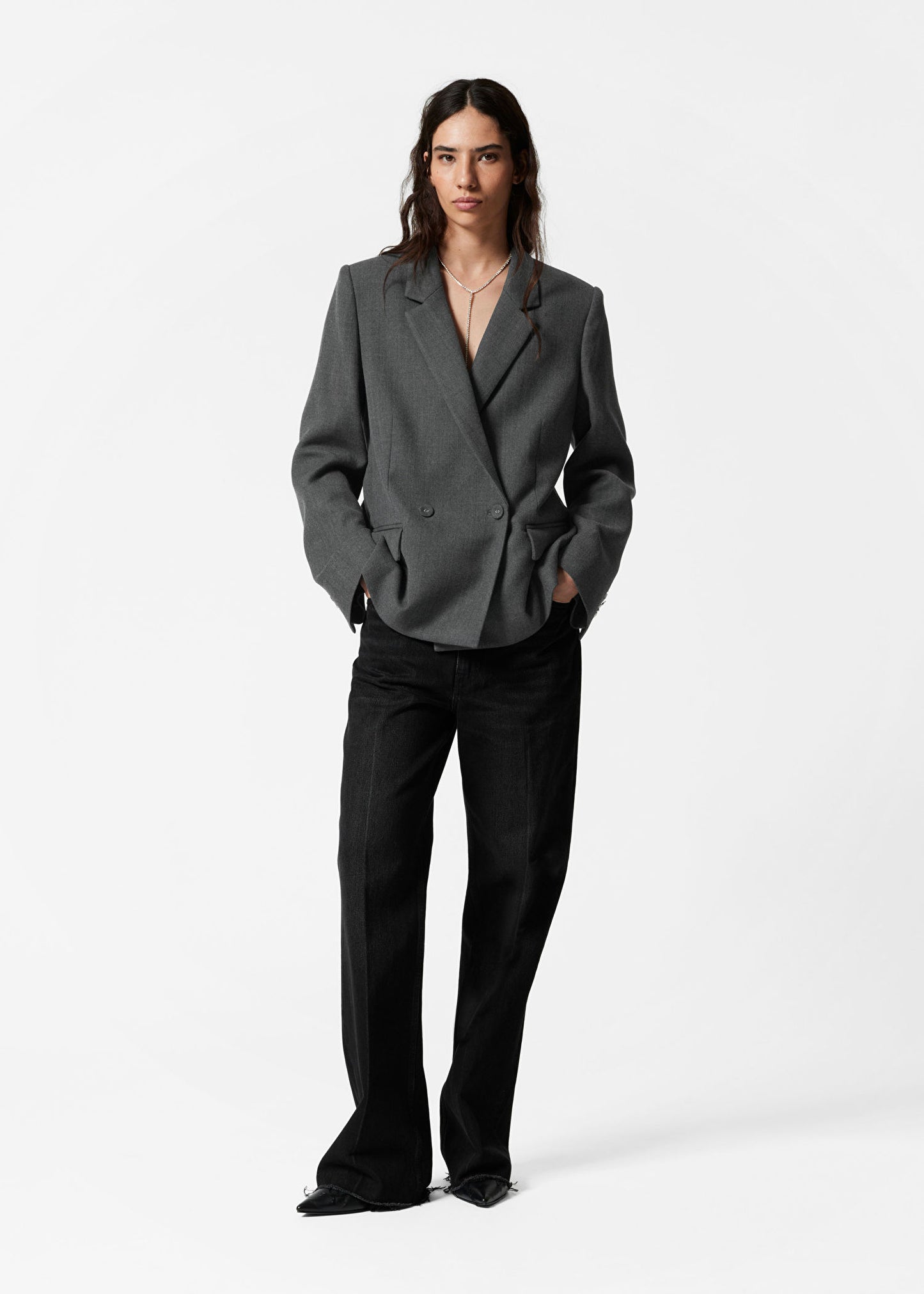 Double-Breasted Wool-Blend Blazer