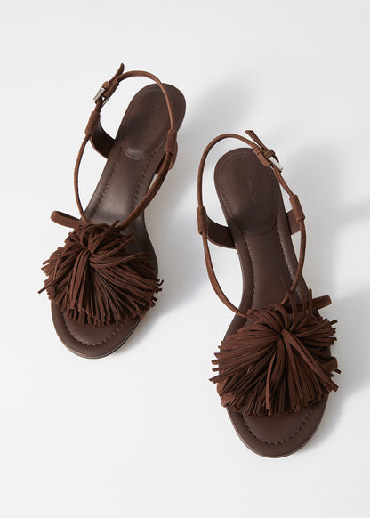 Fringed Leather Sandals