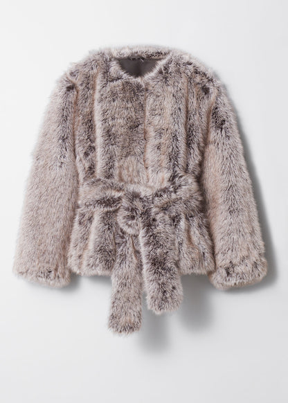 Belted Faux Fur Jacket