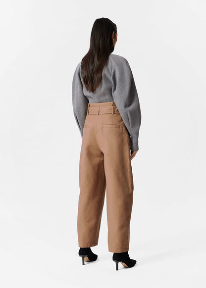 Belted Paperbag-Waist Trousers