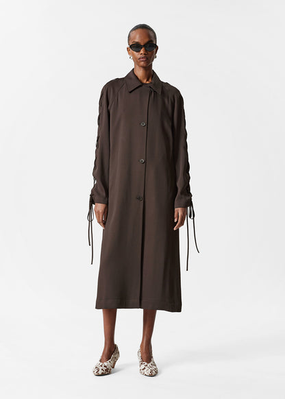 Lace-Up Car Coat