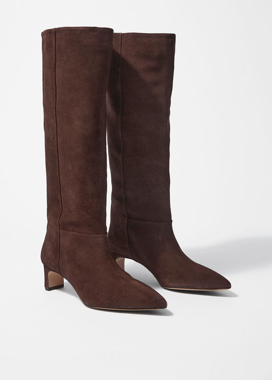 Pointed-Toe Knee-High Boots