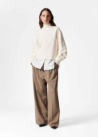 Mock-Neck Double-Knit Jumper