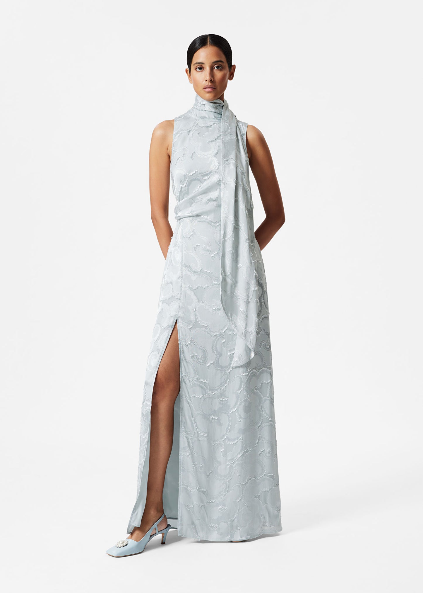 Silk-Blend Jacquard Maxi Dress